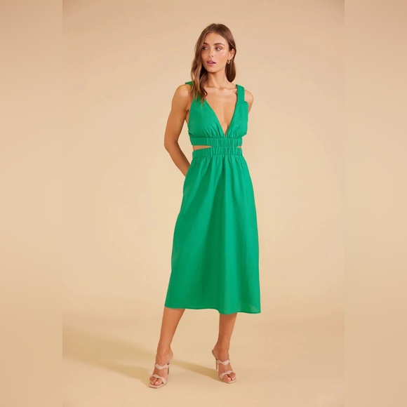 MinkPink Virgo Green Midi Dress - Picture 1 of 15